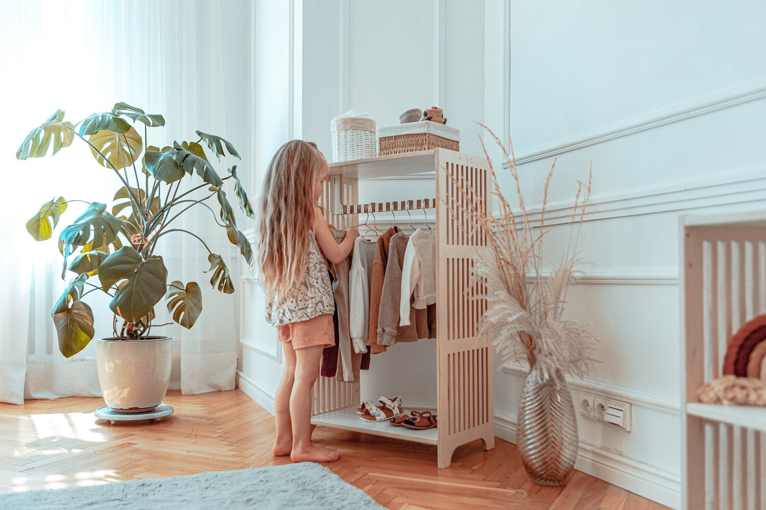 Armario Montessori | Armario de autocuidado | Muebles Montessori | Estante para ropa